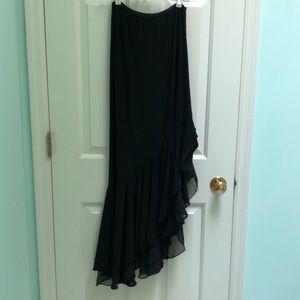 Black asymmetrical ruffled Skirt